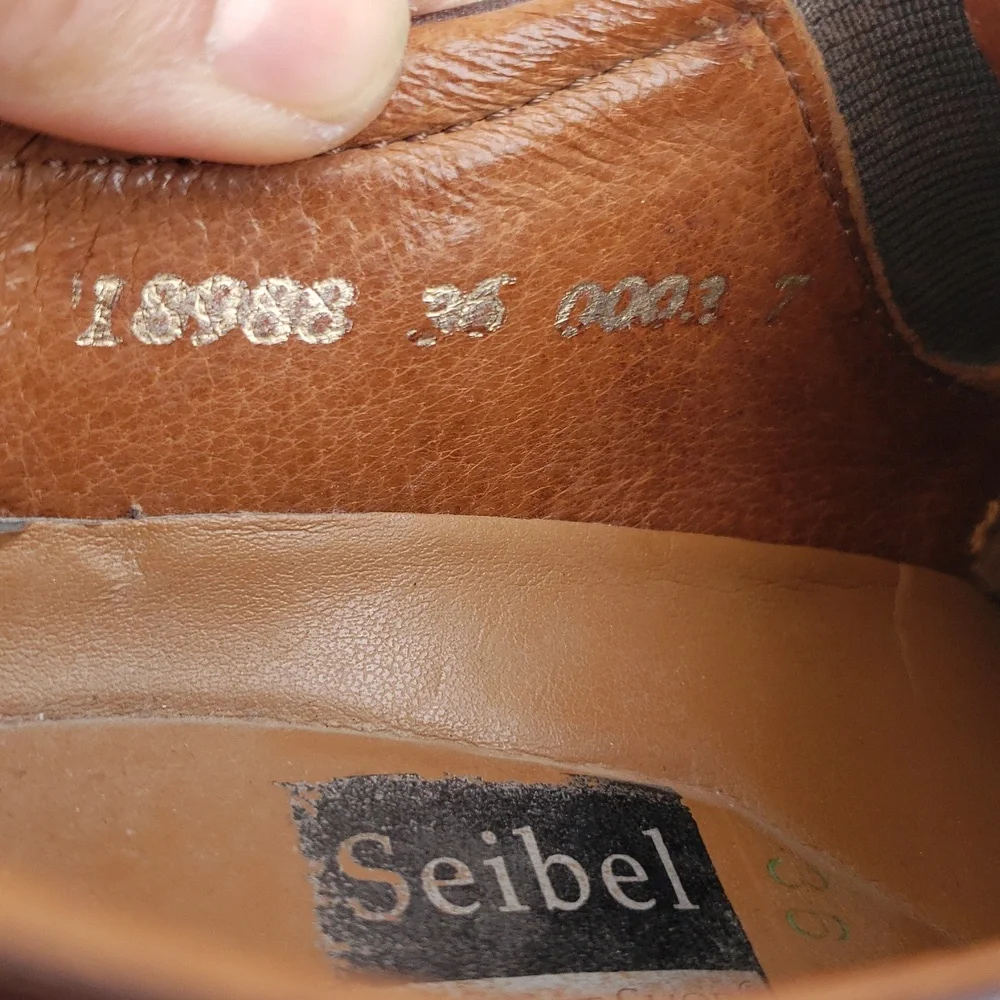 Josef Seibel Brown Zip Leather Chunky Heel Laofers Size 36 Classic Preppy Y2K